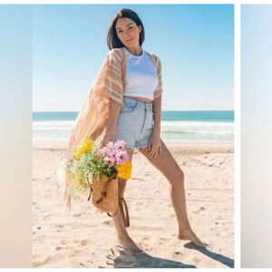 Rays For Days The Cococabana Coverup Women Sz OS Striped Wrap, Kimono, Beach NWT